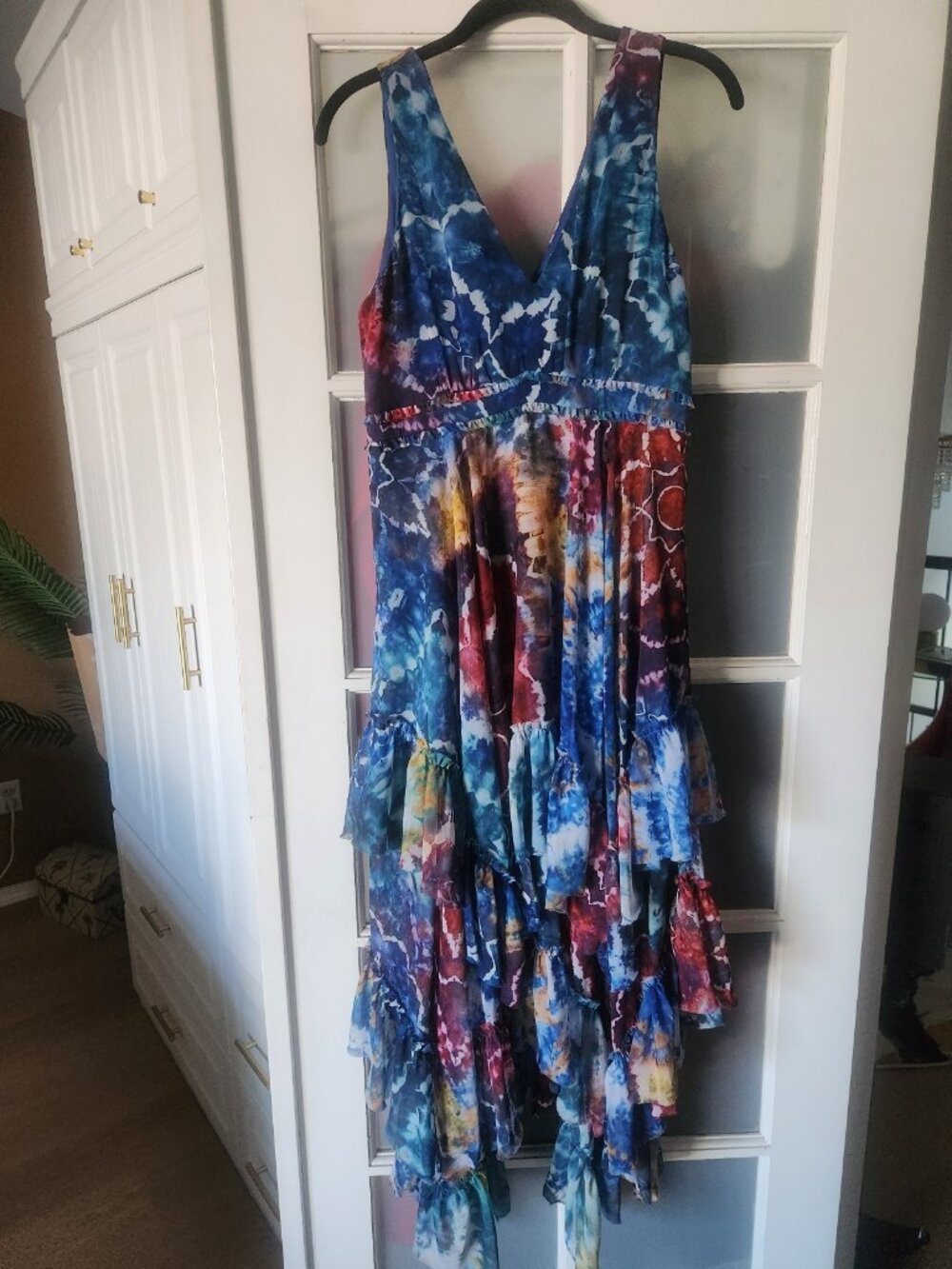 ALICE + OLIVIA Ilia Tie Dye Kaleidoscope Layered Dress - Size 6 - Orig $66